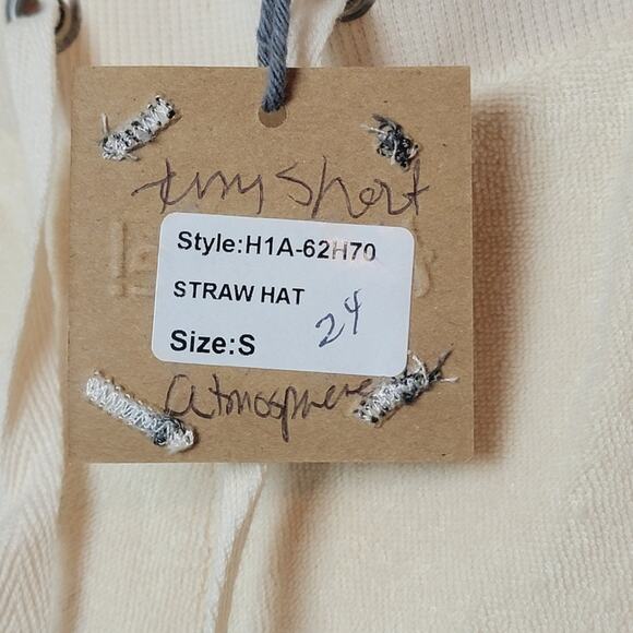 NWT Hello Nite! Straw Hat Cream Terry & Lace Shorts Sz S - Picture 4 of 6